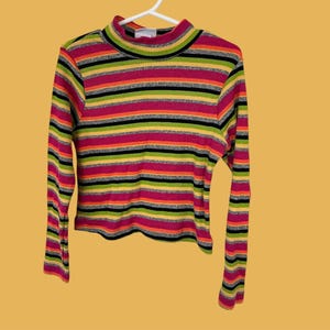 Vintage girls 90s striped long sleeve tagged 7/8