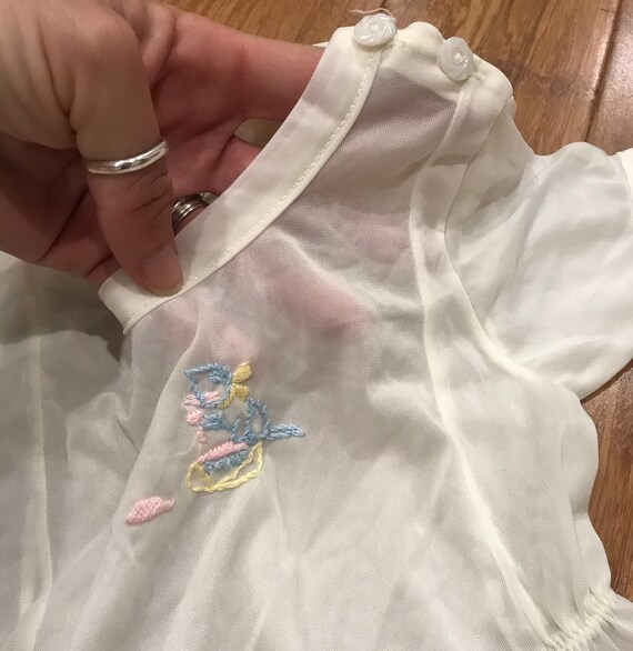 Vintage Sheer Cat romper Sunsuit Baby 12 Months - image 5