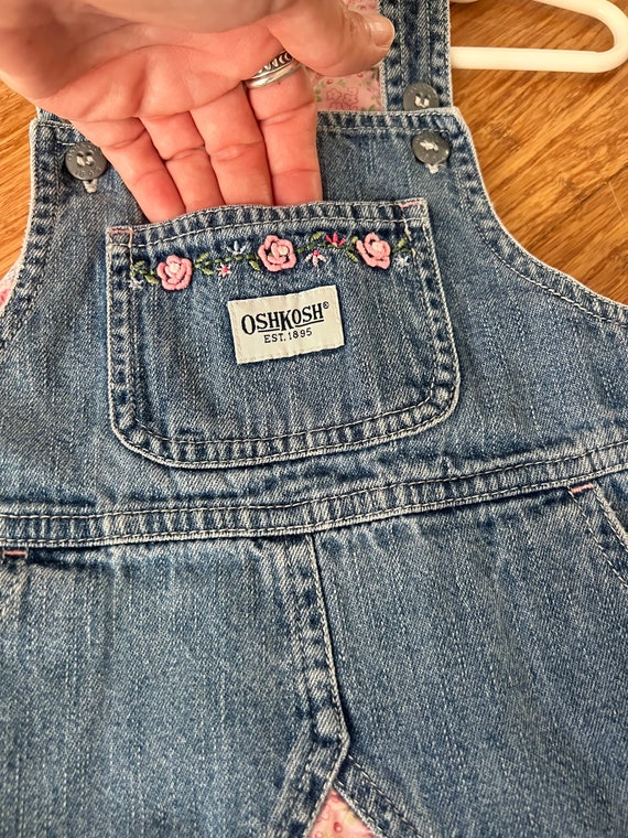 Vintage toddler Oshkosh bgosh patchwork overalls … - image 4