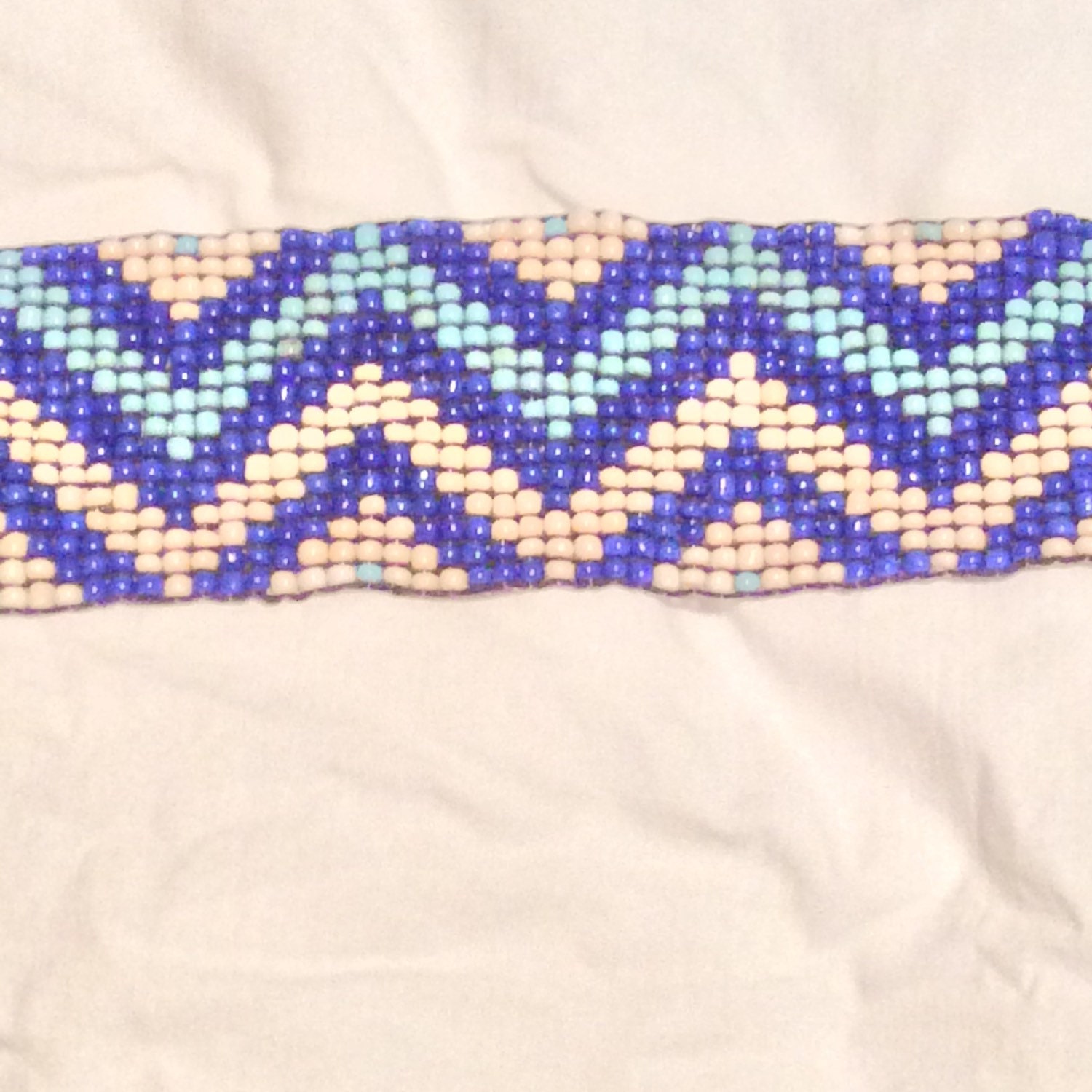 Festival Boho Beaded Multicolored Chevron Waist Belt with Wooden Buckle Beaded Stretch Belt: Rodeo Cowgirl Style with Wood Buckle main image 3