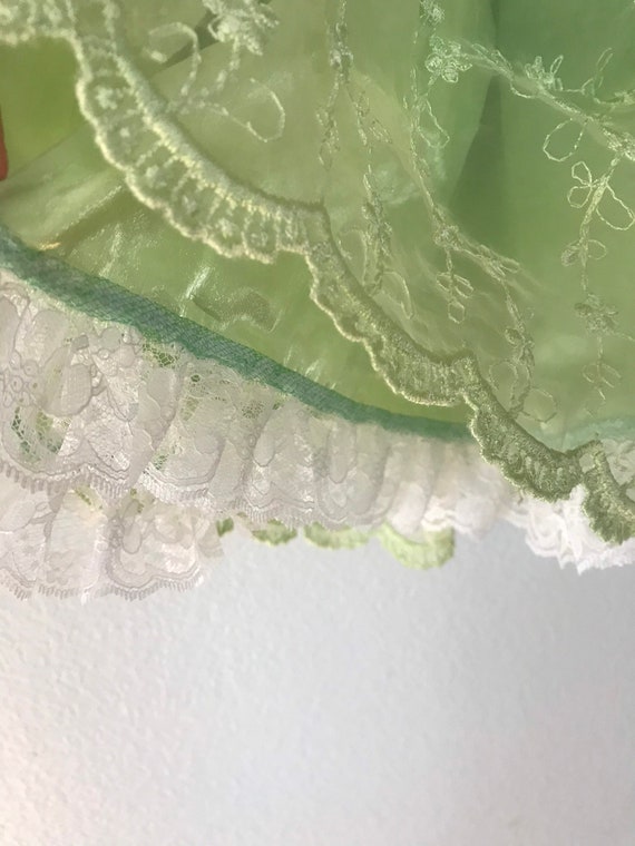Vintage Green Sheer Floral lace Toddler Dress - image 3