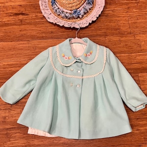 Vintage toddler mint green spring coat
