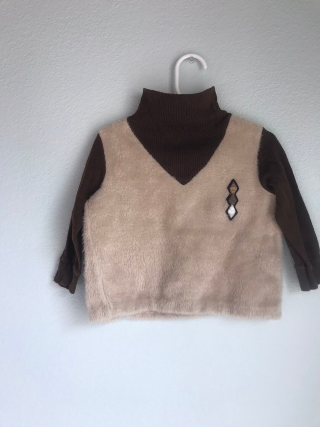 Vintage 70s Sears Fuzzy Toddler Top, Vintage Toddler Turtleneck