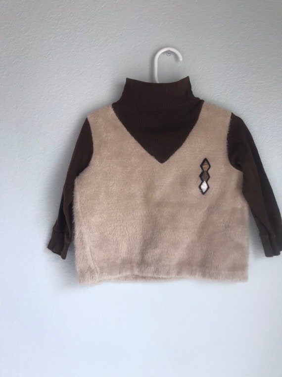 Vintage 70s sears fuzzy toddler top, vintage toddl