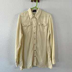 Vintage adult Pearl snap long sleeve top Weinberg weekend tencel blouse made in France