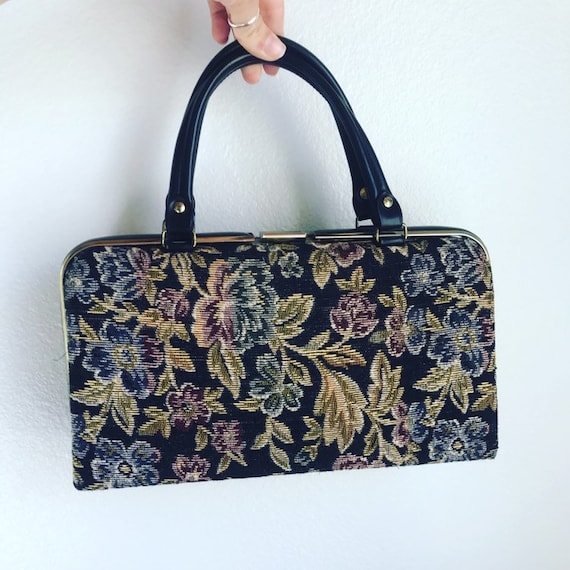 Vintage Floral Tapestry Dover Handbag Vintage Dov… - image 1