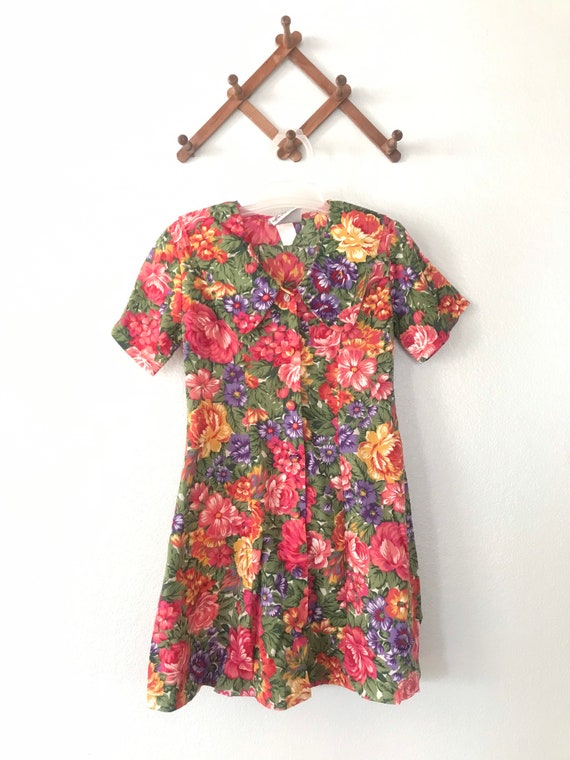 Vintage big girls floral dress tagged girls 8