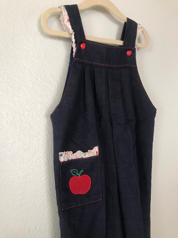 Vintage HealthTex Apple overalls jumper romper 4T… - image 2