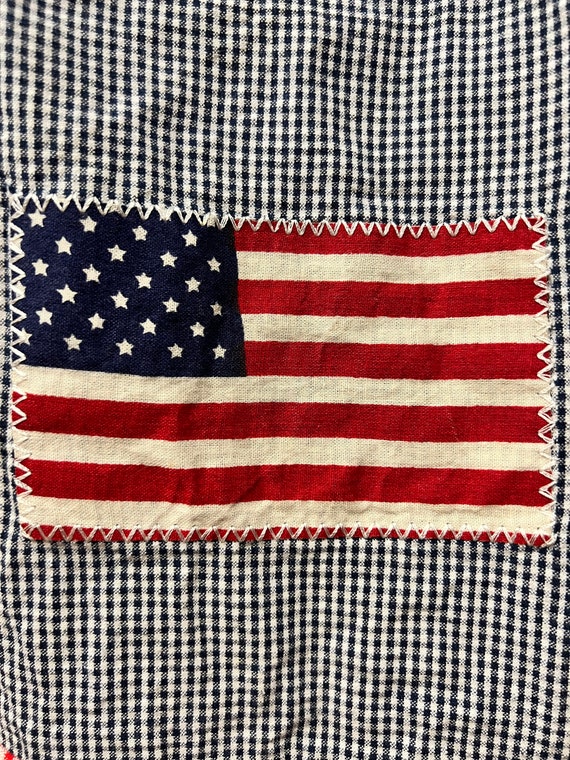 Vintage girls Seersucker American Flag dress tagg… - image 2