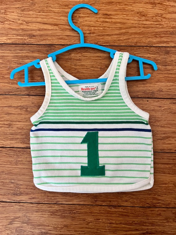 Vintage baby HealthTex ringer tank tagged 3 months