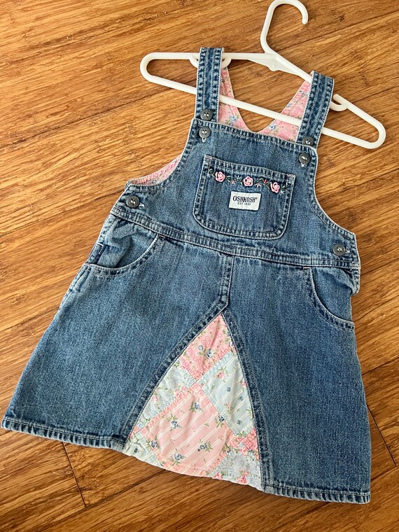 Vintage toddler Oshkosh bgosh patchwork overalls … - image 6