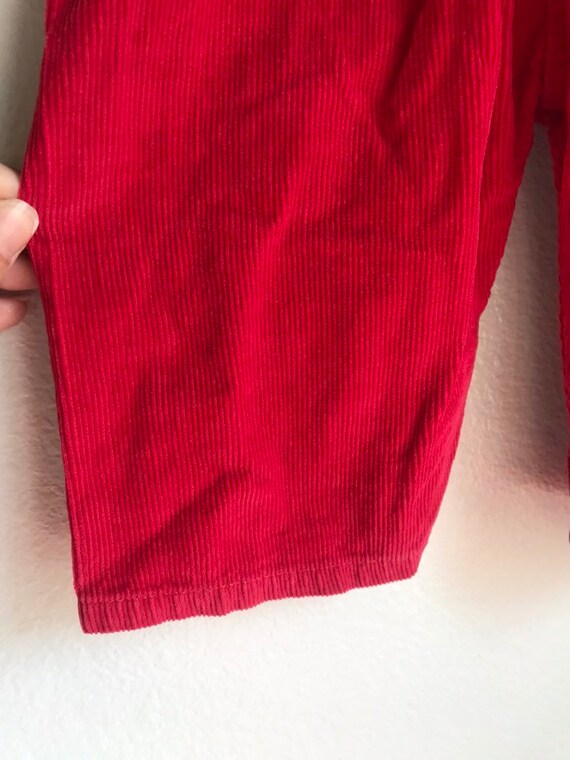Vintage dark red corduroy poodle overalls 12-18 m… - image 4