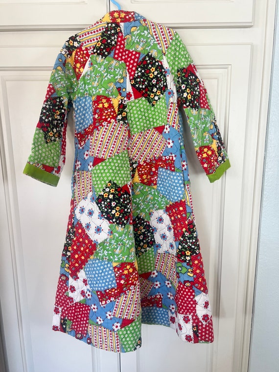 Vintage kids quilt patchwork house coat toddler ha