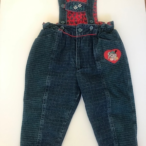 Vintage Toddler Overalls 2T Lederhosen Style