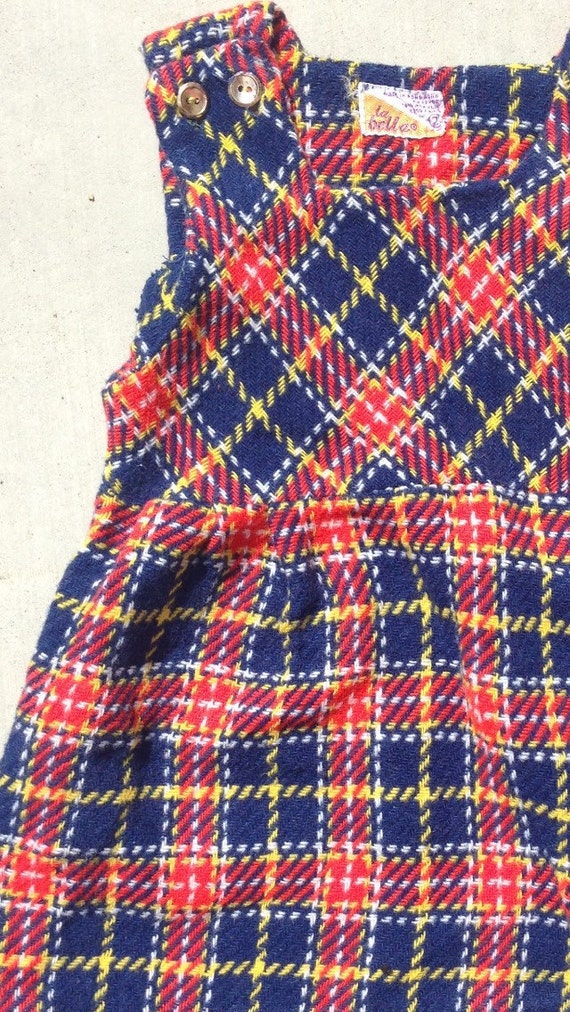 Vintage Toddler Argyle Dress, Tagged 2T, Vintage … - image 2