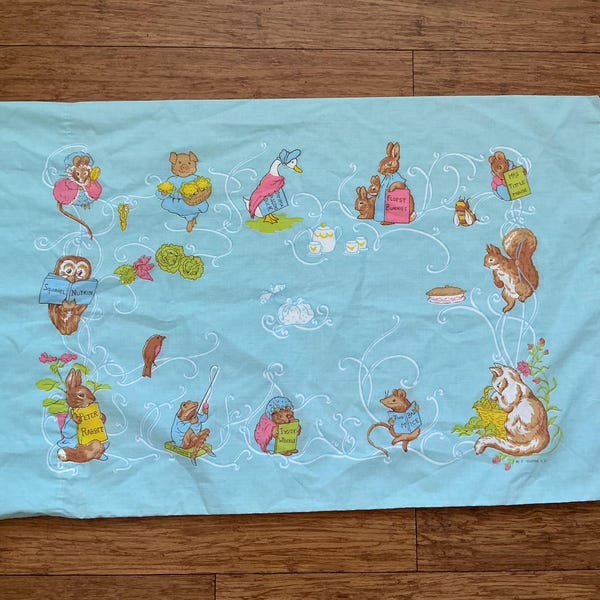 Funda de almohada vintage Peter Rabbit tamaño estándar