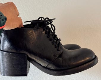 Untamed street BERKELEY charcoal-black mid heel shoes size 36 women’s
