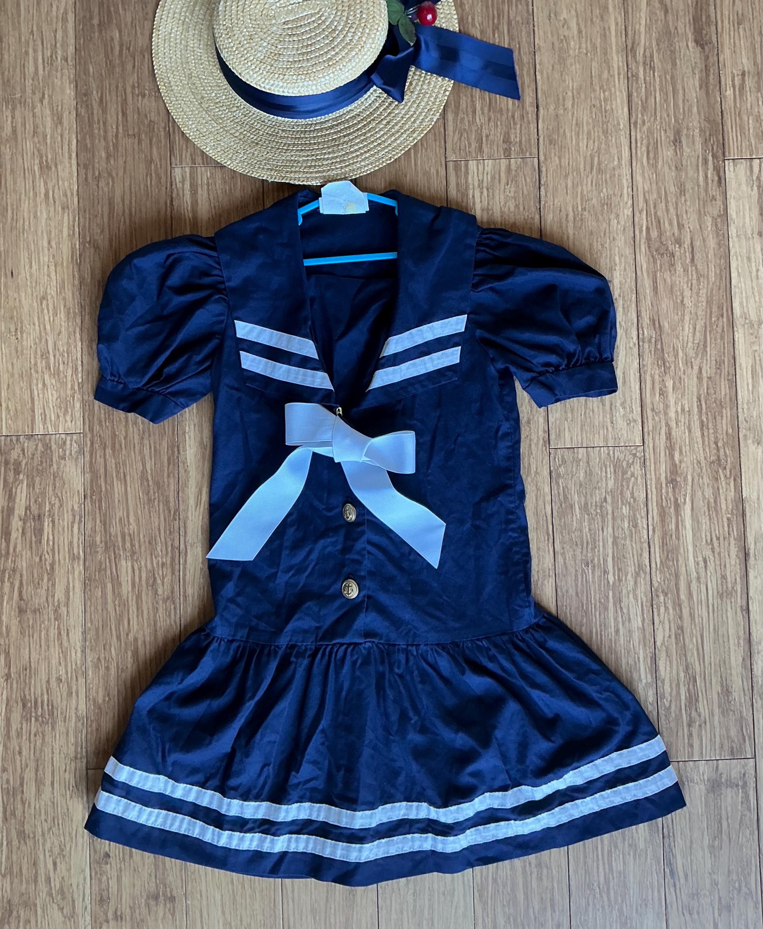 princess polly baby blue dress Shirley Temple POOR LITTLE RICH GIRL 7 pc. Navy Blue Sailor Dress Outfit
