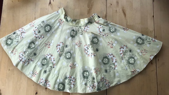 Vintage Frances Sider cicle skirt, vintage lion no