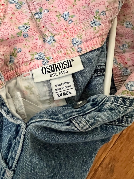 Vintage toddler Oshkosh bgosh patchwork overalls … - image 7