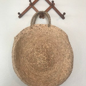 Handmade Woven Circle Palm Leaves Bag Handbag Farmers Market Bag