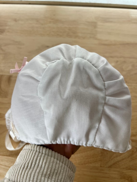 Vintage baby girl lace bonnet - image 4