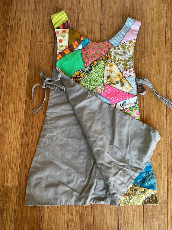 Handmade patchwork apron with pocket - image 7