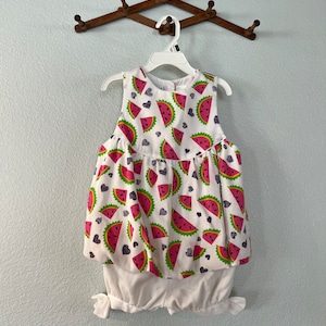 Vintage toddler watermelon bubble romper tagged 4T