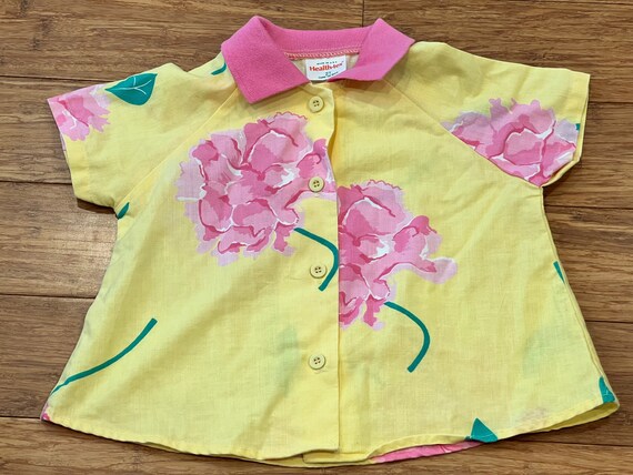 Vintage floral healthTex polo top tagged 2T - image 1