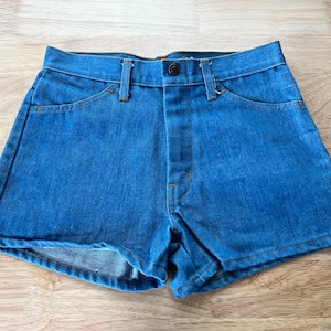 Vintage blue denim jean shorts 70s