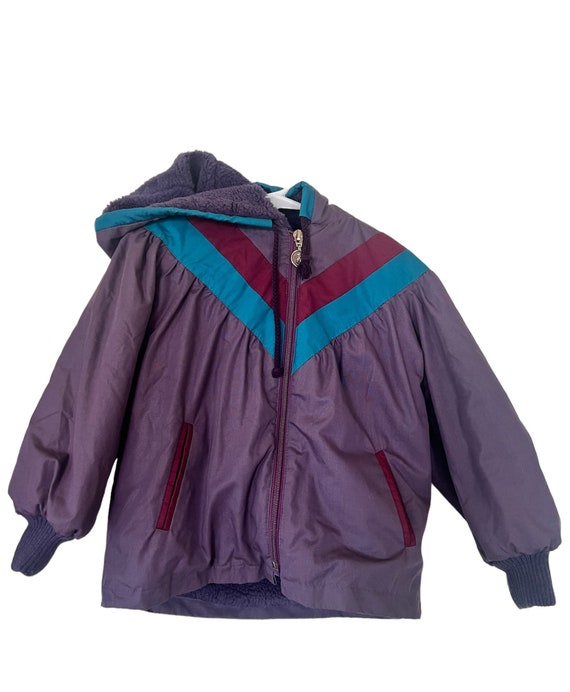 Vintage toddler O’Neill jacket purple  blue sherp… - image 1