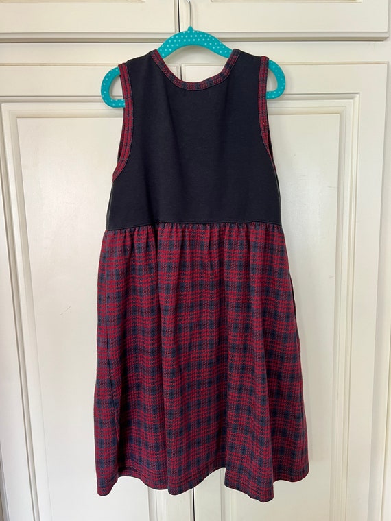 Girls fall knit Scottie dog tartan dress - image 4