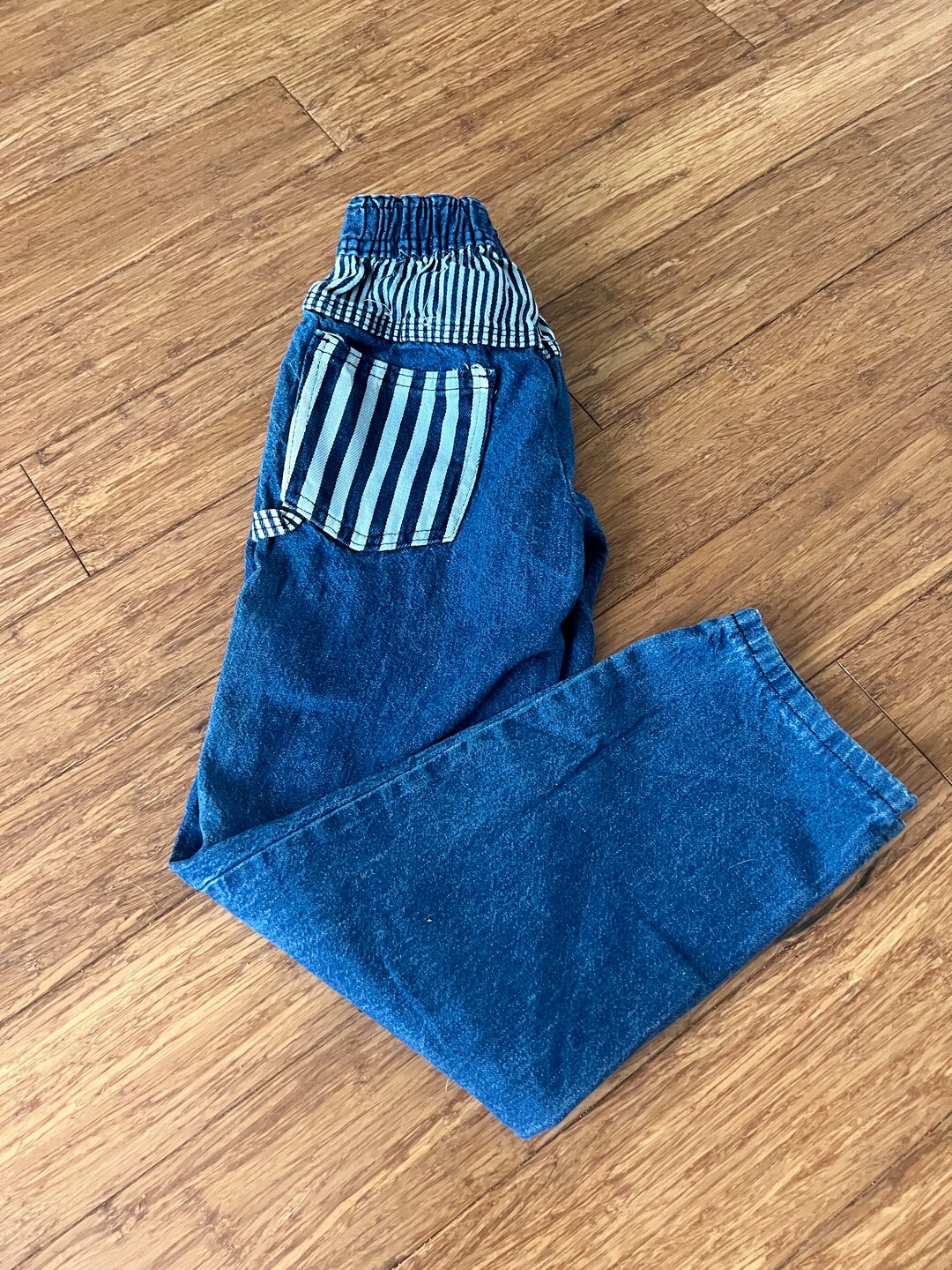 Vintage Kids Carters Denim Paper Bag Jeans Tagged 8 Etsy