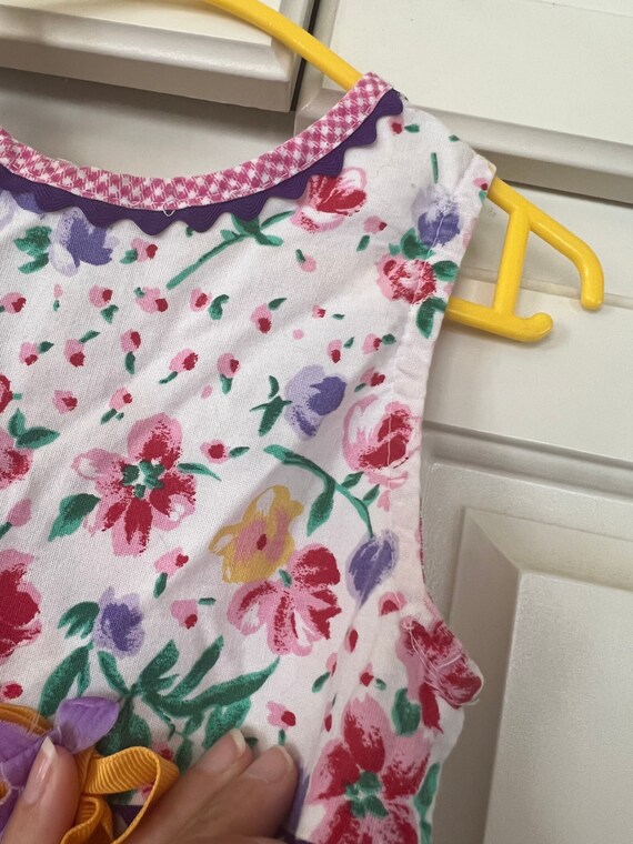 Vintage floral pinafore dress tagged 3T - image 6