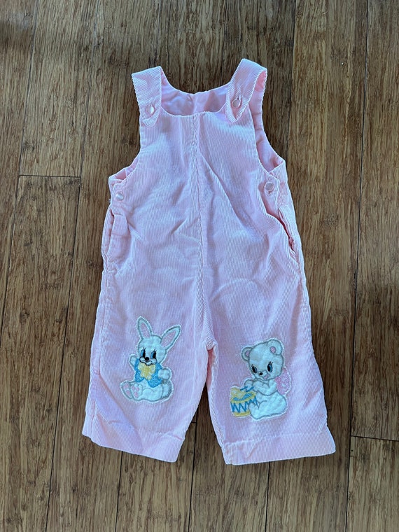 Vintage handmade bubblegum pink corduroy overalls… - image 6