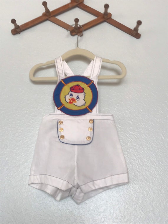 Vintage Nautical Sunsuit romper duck sailor sunsu… - image 1