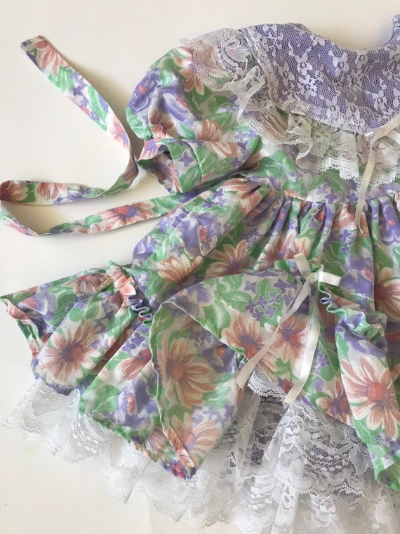 Vintage Pastel Lace floral Party Dress 18-24 mont… - image 7