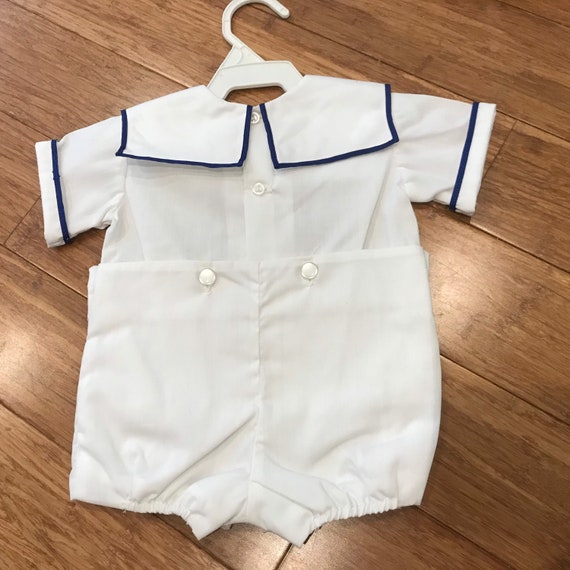 Vintage 0-3 months sailor Jon Jon Sunsuit Nautica… - image 3