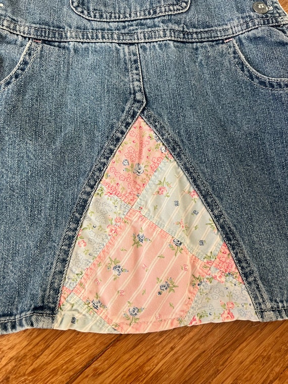 Vintage toddler Oshkosh bgosh patchwork overalls … - image 2
