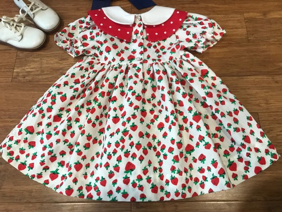 Vintage Strawberry Toddler dress by Alexis 2T 3T … - image 3