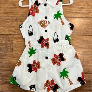 Vintage toddler Bear romper tourist bear pattern romper tagged 4T
