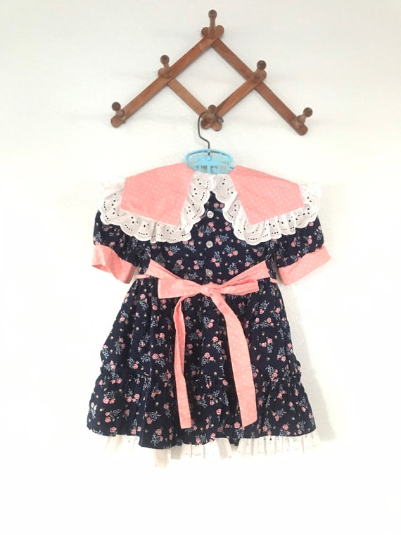 Vintage Toddler Floral Ruffle Heart Dress Party D… - image 9