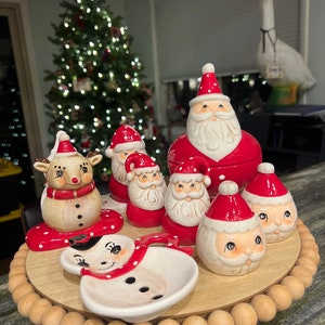 Vintage inspired Christmas Decor by Johanna Parker Santa Reindeer snowman