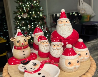 Vintage inspired Christmas Decor by Johanna Parker Santa Reindeer snowman