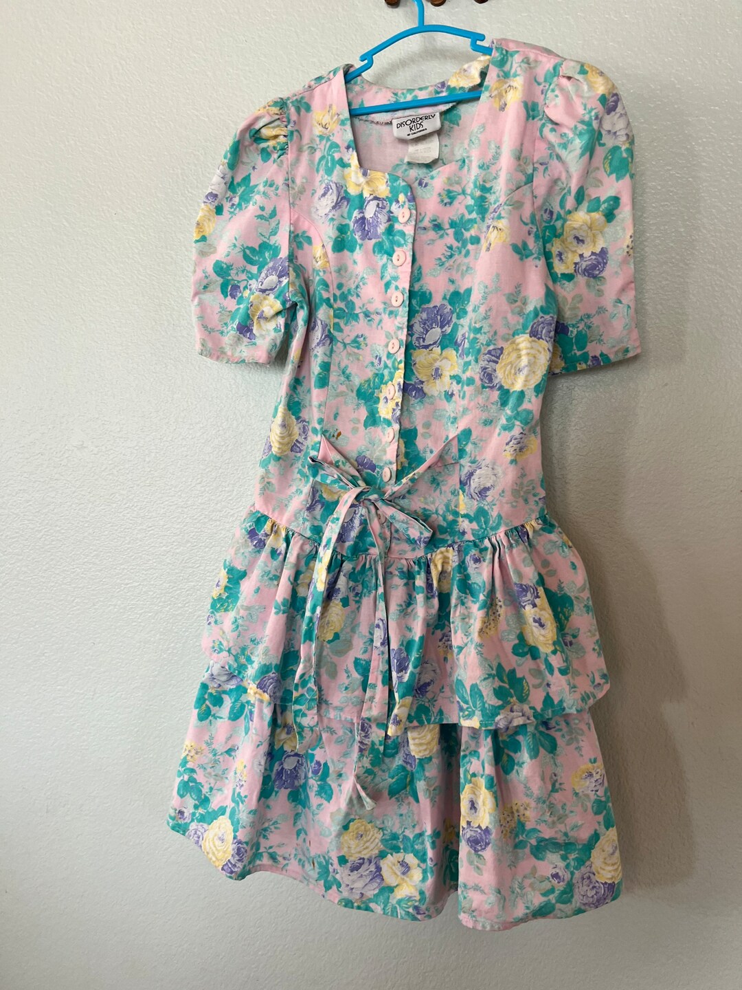 Robe Fille Disorderly Kids Taille 10 1/2 - Imprimé Floral Vert, Sans Manches, Genoux