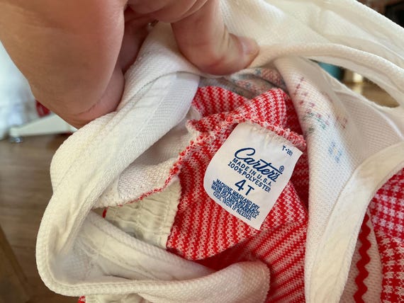 Vintage Carters Toddler patchwork style dress tun… - image 5