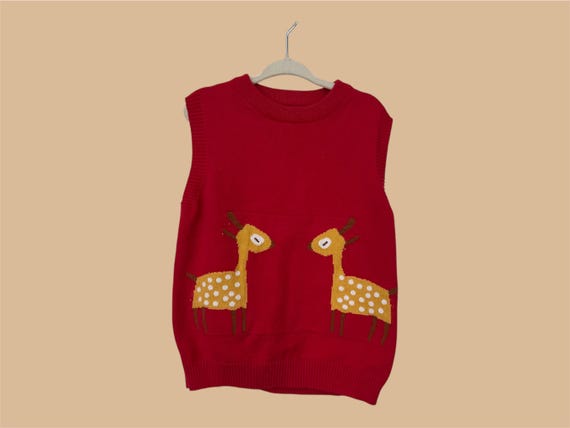 Vintage kids Deer vest