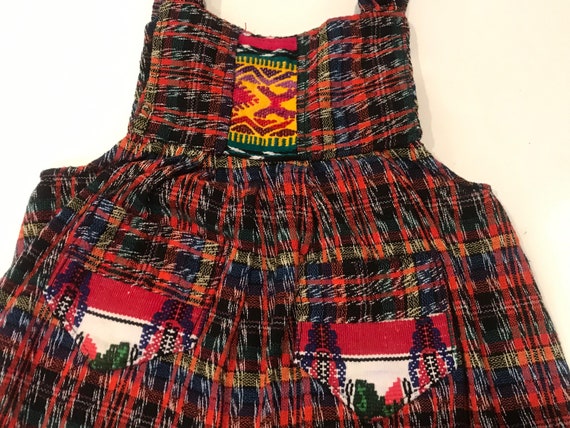 Ethnic Pinafore Toddler Dress pockets colorful wo… - image 2