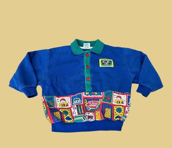 Vintage Oshkosh Bgosh collared sweatshirt tagged … - image 1