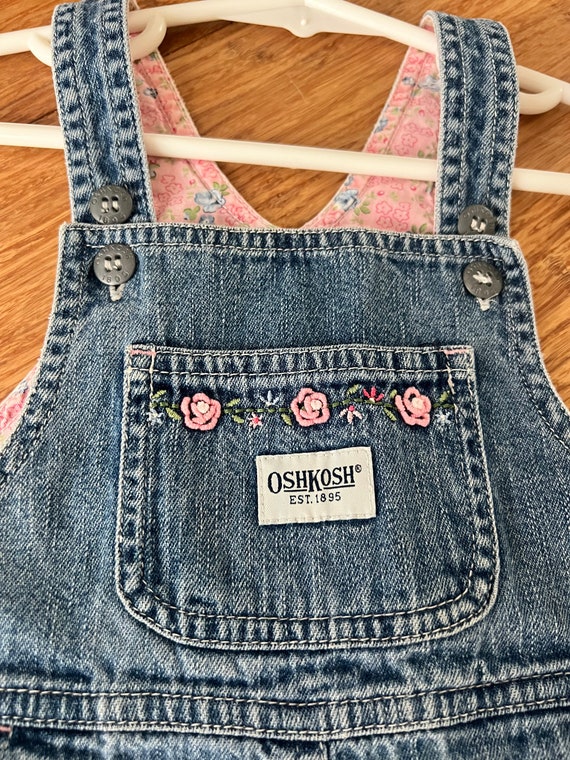 Vintage toddler Oshkosh bgosh patchwork overalls … - image 5